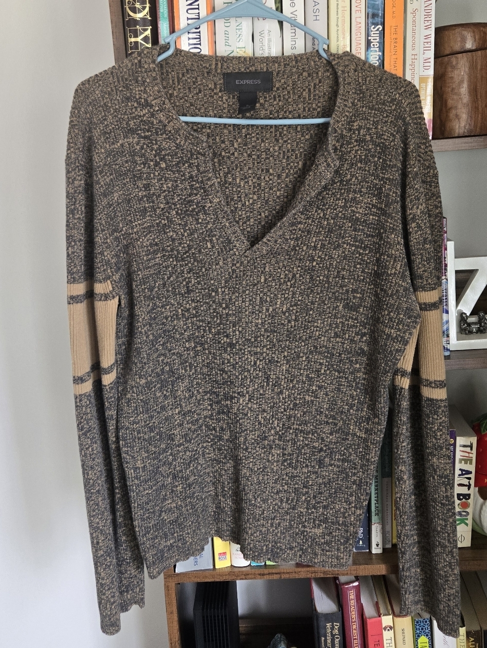 Express Long Sleeve V Neck Tee